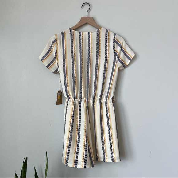 Blu Pepper Striped Surplice Wrap Romper - Picture 6 of 6